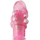 De Luxe Pink Луксозен Пенис Накрайник с Перлени Топчетаснимка 4