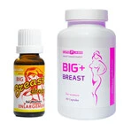Капсули за уголемяване на бюста Big Breast + Капки за уголемяване на бюста Big Breast drops
