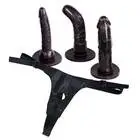 Троен сет Strap-on in black