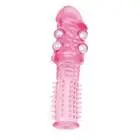 De Luxe Pink Луксозен Пенис Накрайник с Перлени Топчетаснимка 2