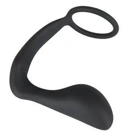 Простатен масажор с накрайник Black Velvets Ring & Plug
