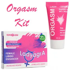 Orgasm Kit Възбуждащи таблетки LadyagrA 10капсули + Възбуждащ гел за жени