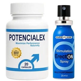 POTENCIALEX капсули секс стимулант за мъже + Спрей за мощна Ерекция ErectON 30мл