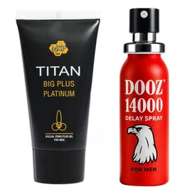 DOOZ 14000 спрей за задържане + Titan gel за уголемяване на пенисаснимка 2