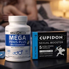 Промо комплект Mega Penis капсули за уголемяване на пениса + Таблетки за ерекция Cupidon