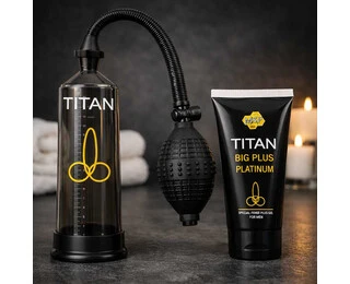 Титан Комплект за уголемяване Titan gel + Титан Пенис помпа