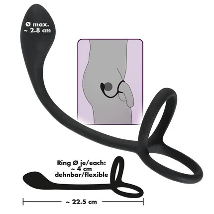 Пенис ринг с бът плъг Cock & ball ring with butt plugснимка 6