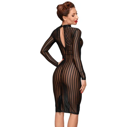 Noir Dress Stripes Mснимка 4