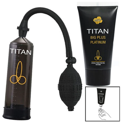 Титан Комплект за уголемяване Titan gel + Титан Пенис помпаснимка 4