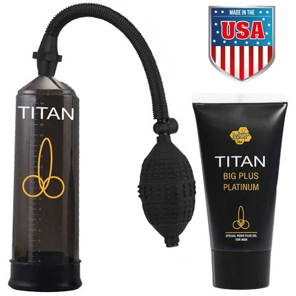 Титан Комплект за уголемяване Titan gel + Титан Пенис помпаснимка 3