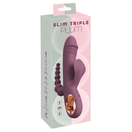 Троен вибратор Slim Triple Plum – тройно удоволствие за твоята интимност