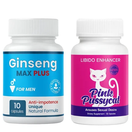 Ginseng Max Plus 10 капсули за потенция + Възбуждащо хапче за жени Pink Pussycat 6 капсули