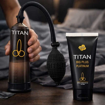Титан Комплект за уголемяване Titan gel + Титан Пенис помпаснимка 2
