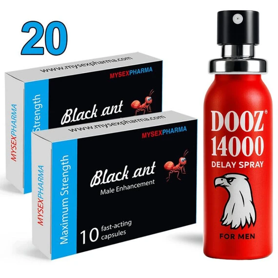 Black-Ant Секс Стимулант 20 капсули + DOOZ 14000 спрей за задържанеснимка 2