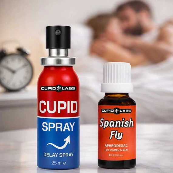 Задържащ спрей за мъже Cupid Spray и Възбуждащи капки Испанска муха