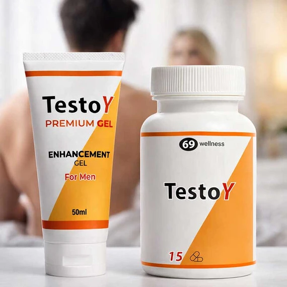 TestoY комплект капсули и Premium Gel