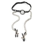 Пръстен за уста с щипки за зърна O-Ring Gag with Nipple Clampsснимка 2
