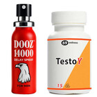 TestoY за Силна Ерекция 15 капсули + DOOZ 14000 спрей за задържане 45ml