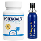 POTENCIALEX капсули секс стимулант за мъже + Мъжки парфюм с феромони Magnetic Pheromone 10мл