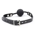 OHMAMA FETISH - Силиконов BALL гег с LEATHER BELT (PADLOCK включен)