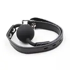 OHMAMA FETISH - Силиконов BALL гег с LEATHER BELT (PADLOCK включен)снимка 2