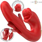INTENSE - NATHY двоен вибратор с MULTIFUNCTION STIMULATING MOUTH червенснимка 2