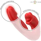 INTENSE - NATHY двоен вибратор с MULTIFUNCTION STIMULATING MOUTH червенснимка 5
