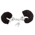 Белезници с черен пух Love cuffs