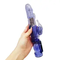ПРОМОЦИЯ!!! ​Мултифункционален вибратор 36 Speeds Rotation Rabbit Vibrator + Бананов лубрикант 60млснимка 2