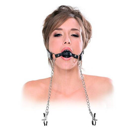 Топка за уста и щипки за зърна Deluxe Ball Gag and Nipple Clamps  Аксесоари