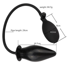 Надуваем анален раширител Elite Butt Plug Black  Анални разширители