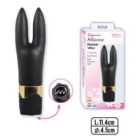 Вибратор Silicone Dual Black Rabbit  Вибратори тип Зайче