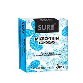 Ултратънки релефни презервативи Sure Micro Thin  Презервативи