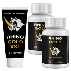 Гел за увеличаване на пениса Rhino Gold XXL + Rhino Капсули за уголемяване на пениса мнения и цена с намаление от sex shop