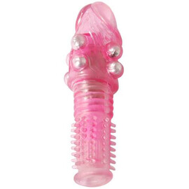 De Luxe Pink Луксозен Пенис Накрайник с Перлени Топчета  Пенис Накрайници