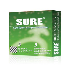 Оребрени презервативи Sure Ribbed  Презервативи