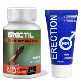 Erectil 15 капсули за ерекция + Възбуждащ гел за мъже Mr. Erection 60мл  Ерекция