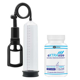 eXTRAsize за уголемяване на пениса 60капсули + Пенис помпа Penis Pump No.3  Уголемяване на пениса