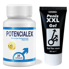 POTENCIALEX капсули секс стимулант за мъже + Гел за увеличаване размера на пениса Penis XXL 60ml  Ерекция