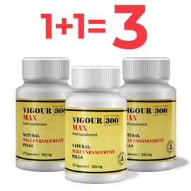 1+1=3! Капсули за ерекция Vigour 300 Max - 3x10 капсули  Ерекция