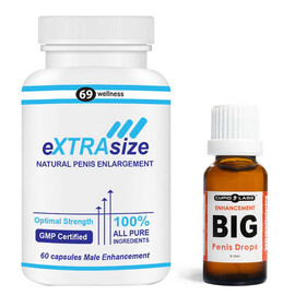 eXTRAsize за уголемяване на пениса 60капсули + Kапки за уголемяване на пениса Big Penis Drops  Уголемяване на пениса