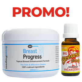 Breast Progress гел за уголемяване на гърдите + Капки за уголемяване на бюста Big Breast drops  Уголемяване на бюста
