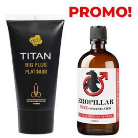 Промо!!! Titan gel за уголемяване на пениса Титан гел платинум + EROPILLAR MAX Concentrated комплексен ефект за мъжко здраве  Пенис Уголемяване