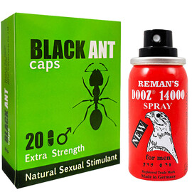 Черна Мравка BLACK ANT 20бр капсули за ерекция + DOOZ 14000 спрей за задържане 45ml мнения и цена с намаление от sex shop