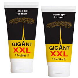 2 x Gigant XXL gel за уголемяване на пениса Гигант гел платинум 2x60мл.  Пенис уголемяване