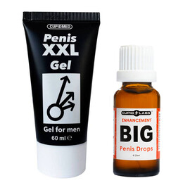 Гел за уголемяване на пениса PENIS XXL GEL 60мл + Капки за уголемяване на пениса BIG PENIS DROPS  Уголемяване на пениса