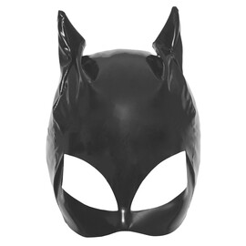 Черна маска за глава в котешки стилснимка 5