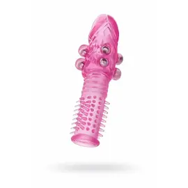 De Luxe Pink Луксозен Пенис Накрайник с Перлени Топчета