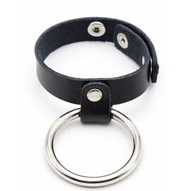 Регулируем кожен пенис ринг с метален пръстен