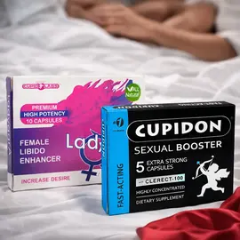 Cupidon Капсули за ерекция 5 бр.+ Възбуждащи капсули за жени LadyagrA 10бр.